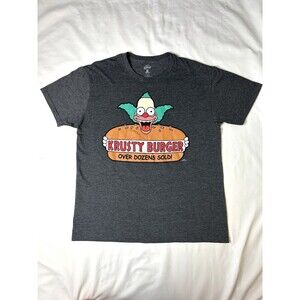 The Simpson's Krusty The Clown "Krusty Burger" T‎ Shirt Grey Large SKU LRC2-0